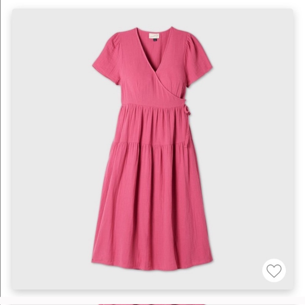 Universal Thread Short Sleeve Wrap MIDI Dress